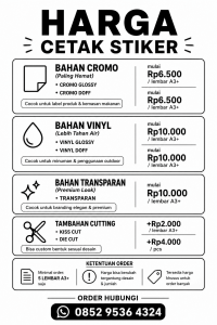 harga cetak stiker murah terbaru